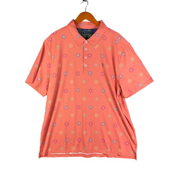 William Murray Golf Performance Stretch Polo Shirt Orange Multicolor Men 2XL XXL - Picture 1 of 9